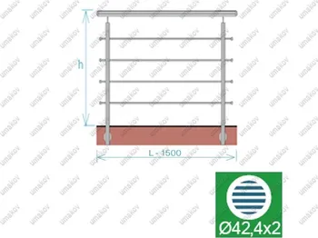 Zábradlí Nerezové zábradlí BR L6000, D42,4/4xd12/H900