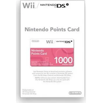 Points Card s 1000 Nintendo Wii
