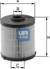 Palivový filtr Palivový filtr UFI (26.020.00)