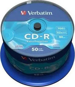 Optické médium Verbatim CD-R 80 52x extra spindl 50 pack