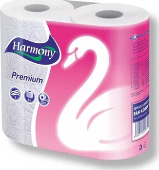 Toaletní papír Papír toaletní Harmony Soft 160 útržků 3 vrstvý bílý / 4 ks