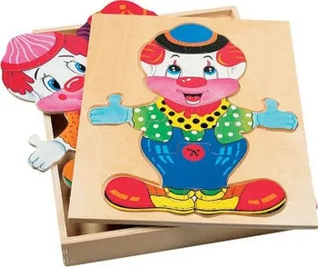 Dřevěná hračka BINO Šatní skříň Bino velká - klaun