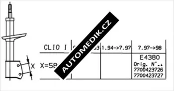 P/L tlumič pérování MONROE, REFLEX (MO E4380) RENAULT