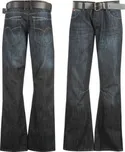 Lee Cooper PU Belted Jeans Mens Dark…