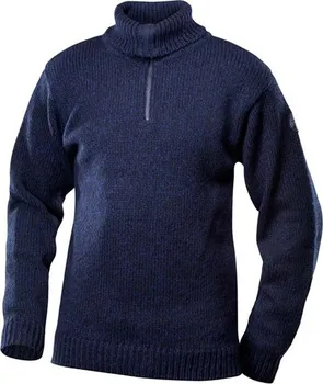 Pánský svetr Devold Classic Nansen Sweater zip 386 Dark blue melange XS