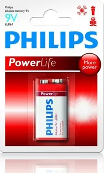 Článková baterie Philips baterie 9V PowerLife, alkalická - 1ks