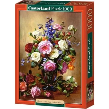 Puzzle Castorland "Roses in a Blue Vase", Albert Williams 1000 dílků