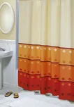 Koupelnový závěs oranžová geometrie