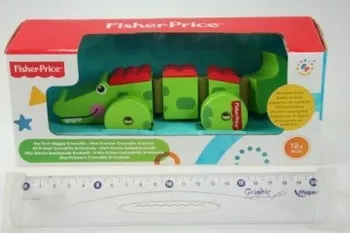 Dřevěná hračka Fisher Price Krokodýl na kolečkách dřevěný