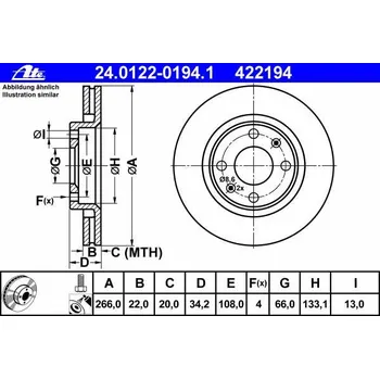 Brzdový kotouč Brzdový kotouč ATE (ATE 422194)
