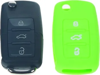 Silikonový obal pro klíč Škoda, VW, Seat 3-tlačítkový, zelený