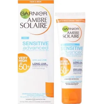 Přípravek na opalování Garnier Ambre Solaire Sensitive Advanced Face Cream SPF 50+ 50 ml