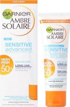 Přípravek na opalování Garnier Ambre Solaire Sensitive Advanced Face Cream SPF 50+ 50 ml