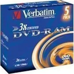 Optické médium Verbatim DVD-RAM 5-Pack 4,7GB 3x