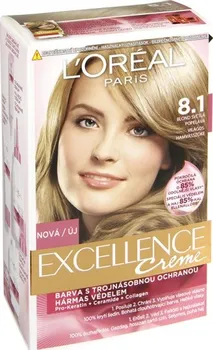Barva na vlasy Loreal Excellence Creme 8.1 blond světlá popelavá barva na vlasy