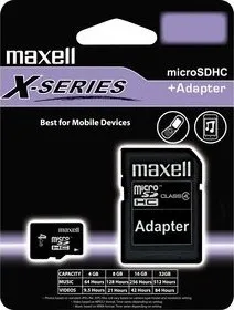 Paměťová karta Maxell X-Series microSDHC 8 GB Class 4 + SD adaptér (854578