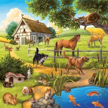 Puzzle Ravensburger Domácí zvířata 3 x 49d