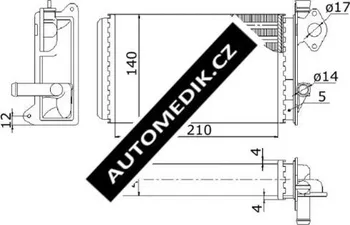 Výměník tepla Chladič topení model II/III (42.26.590) VOLKSWAGEN