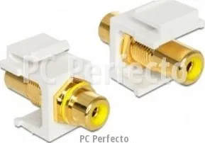 Síťový kabel Delock Keystone module RCA samice > RCA samice,pozlacen,bílý