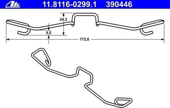 Brzdový třmen Pružina brzdového třmenu ATE (AT 390446) AUDI