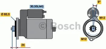 Startér Startér BOSCH-výměnný díl (BO 0986018380) VOLKSWAGEN