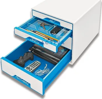 Zásuvkový kontejner Box zásuvkový Leitz WOW 4 zásuvky modrý/bílý