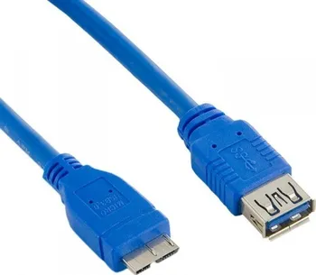 Datový kabel 4World Kabel USB 3.0 AF- Micro BM 1.5m| modrý