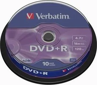 Optické médium Verbatim DVD+R DataLife Plus 4,7 GB Scratch Resistant cake box 43498 10 pack