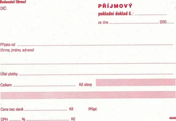 Tiskopis Příjmový pokladní doklad číslovaný, A6, blok 2x50 L, NCR