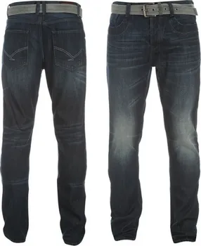 Pánské kalhoty Lee Cooper Classic Belted Jeans Mens Dark Wash