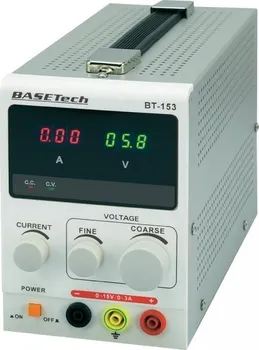 Laboratorní zdroj Laboratorní síťový zdroj Basetech BT-153, 0 - 15 V/DC, 0 - 3 A