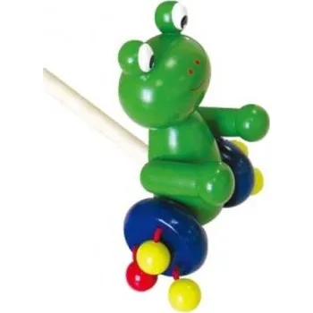 Dřevěná hračka HM studio Žába na tyči