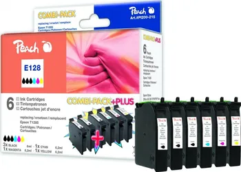 Inkoust Peach T1285 Combi Pack Plus kompatibilní barevné+3xčerný PI200-215 pro Epson Stylus S22 (3x8ml, 3x6,2mll)