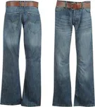 Lee Cooper PU Belted Jeans Mens Mid Wash