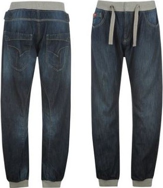 Lee Cooper Cuffed Jeans Mens Dark Wash - Zbozi.cz