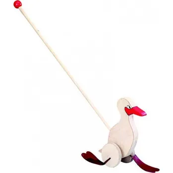 Dřevěná hračka BINO Kachna na tyči Bino