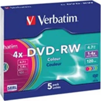 Optické médium Verbatim DVD-RW 4.7 GB 4x slim box