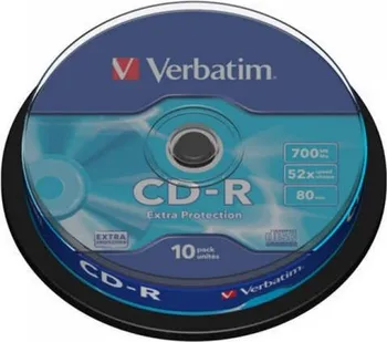 Optické médium Verbatim CD-R DL 700MB 80min 52x Extra Protection 10 cake