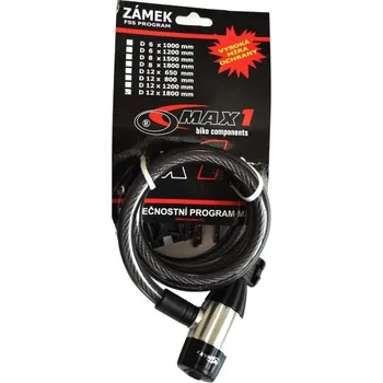 Zámek na kolo zámek spirala MAX1 180x1,2cm 4nové klíče