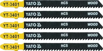 Pilový plátek List pilový do přímočaré pily na dřevo typ T 10TPI sada 5 ks Yato YT-3401