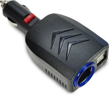 Adaptér k notebooku USB nabíjecí autoadaptér 2x USB, 3000mA max., DC 12/24V, černý