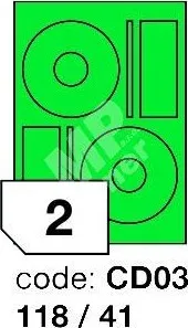 Samolepící etiketa Samolepicí etikety Rayfilm Office CD - matně zelená, 300 archů