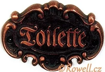 Plechová cedule STT štítek TOILETTE-staroměď - Rowell
