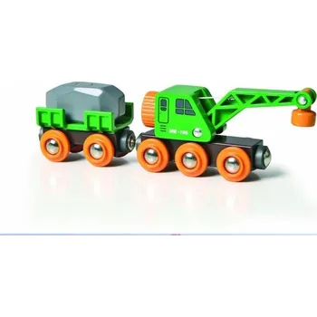 Vláček a vláčkodráha Brio Vagon + jeřáb