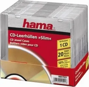 Hama CD Slim Box pack of 20 pcs transparent store pack