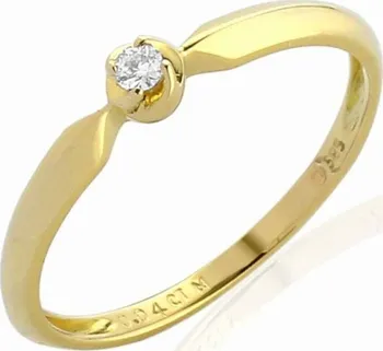 Prsten Zásnubní prsten s diamantem, žluté zlato brilianty 3811819-0-57-99