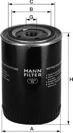 Olejový filtr Filtr olejový MANN (MF W1130/2) AUDI