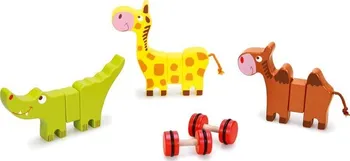 Dřevěná hračka Scratch Jezdící magnetická zvířátka 