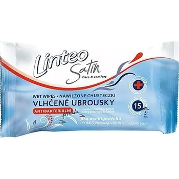 Linteo Satin Vlhčené ubrousky antibakteriální 15 ks