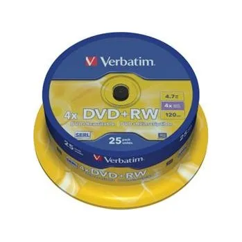 Optické médium Verbatim DVD+RW 4.7GB Plus 4x spindl 25ks